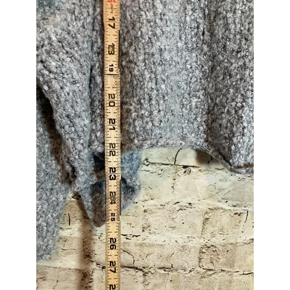 Free People BFF Cowl Neck Sweater Oversized Boxy Large Light Gray Soft Knit - Picture 10 of 15